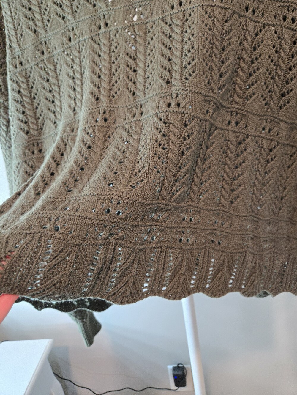 NWOT Anthropologie Olive Openwork Button-Front Cardigan - Picture 9 of 13